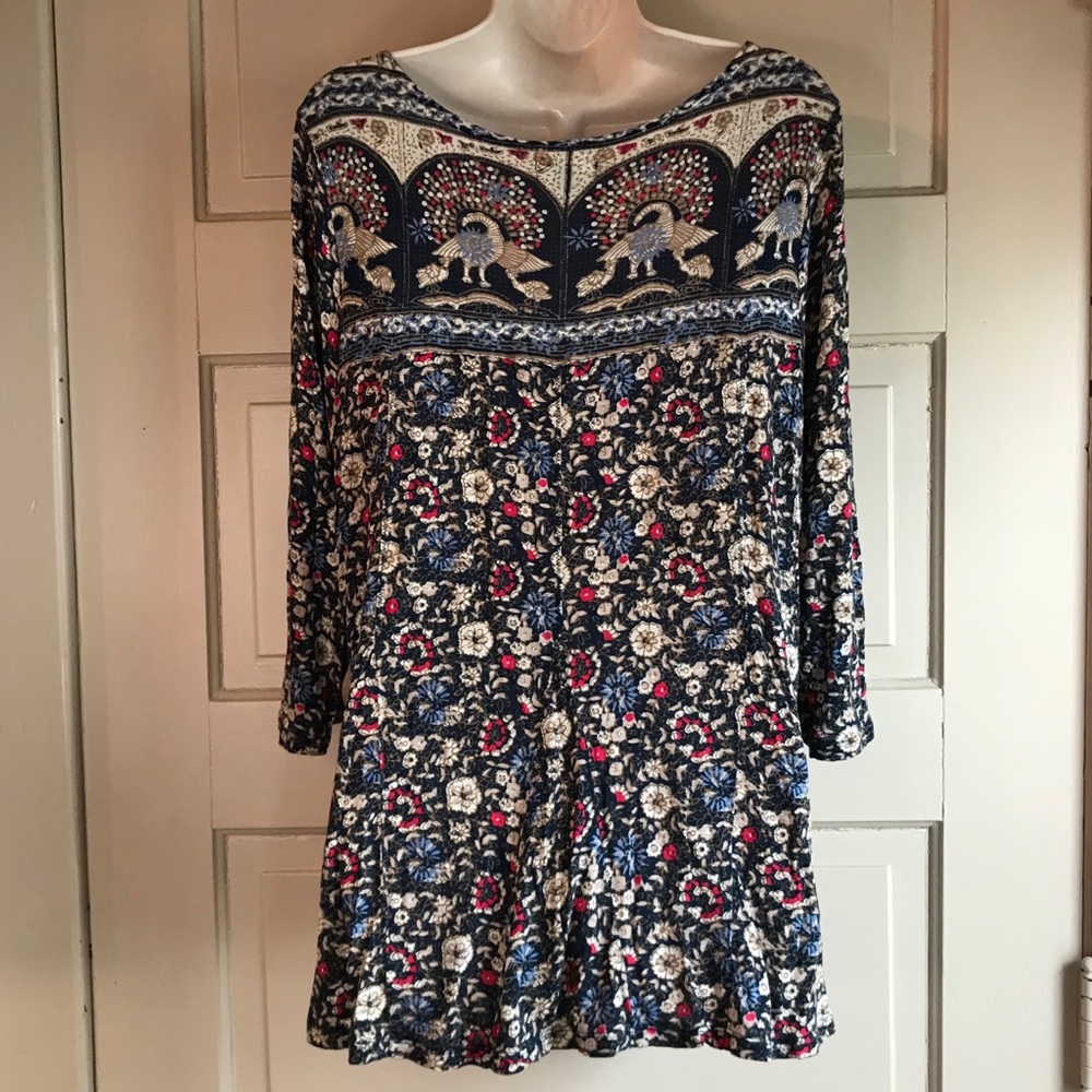 Lucky Brand Floral Print Button Front Top Size XL - Picture 3 of 7